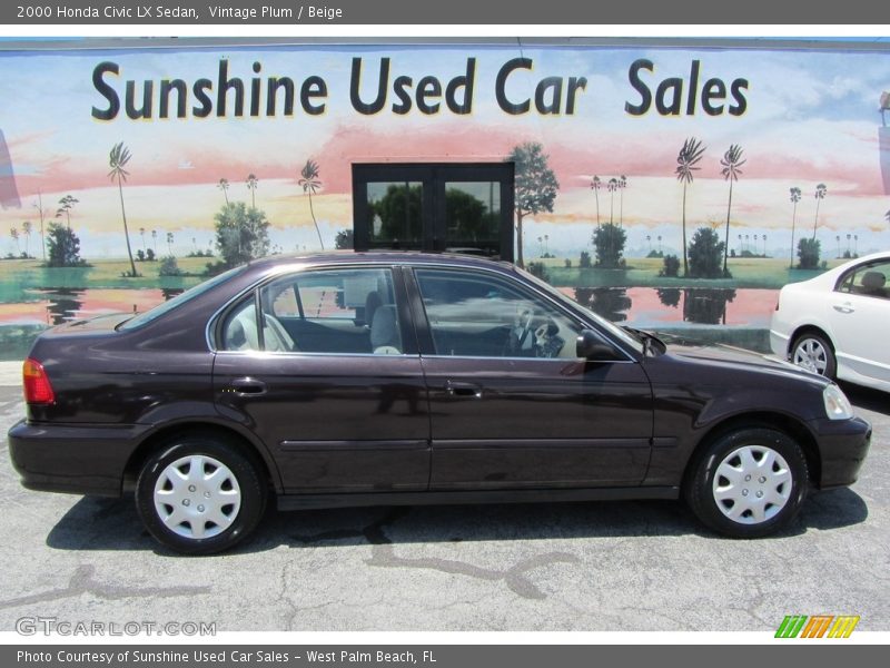 Vintage Plum / Beige 2000 Honda Civic LX Sedan