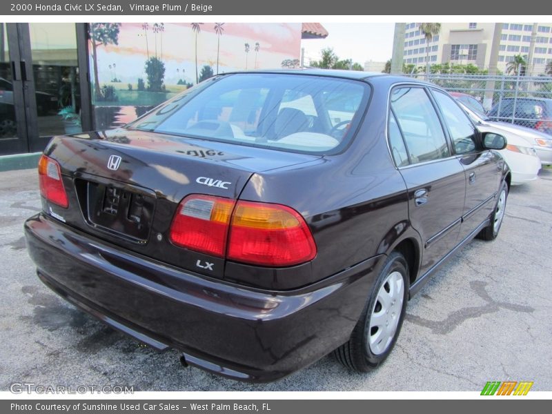 Vintage Plum / Beige 2000 Honda Civic LX Sedan