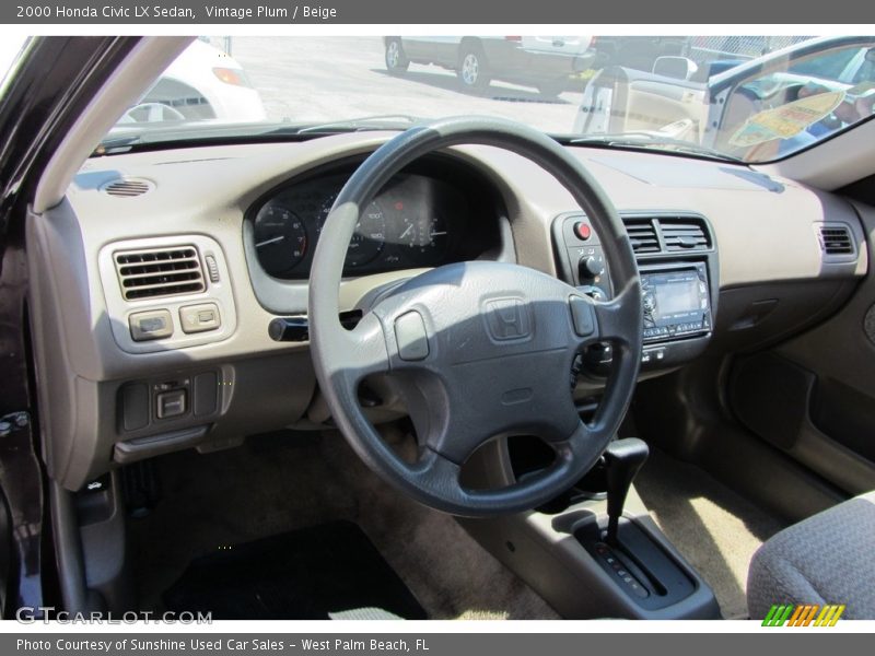 Vintage Plum / Beige 2000 Honda Civic LX Sedan