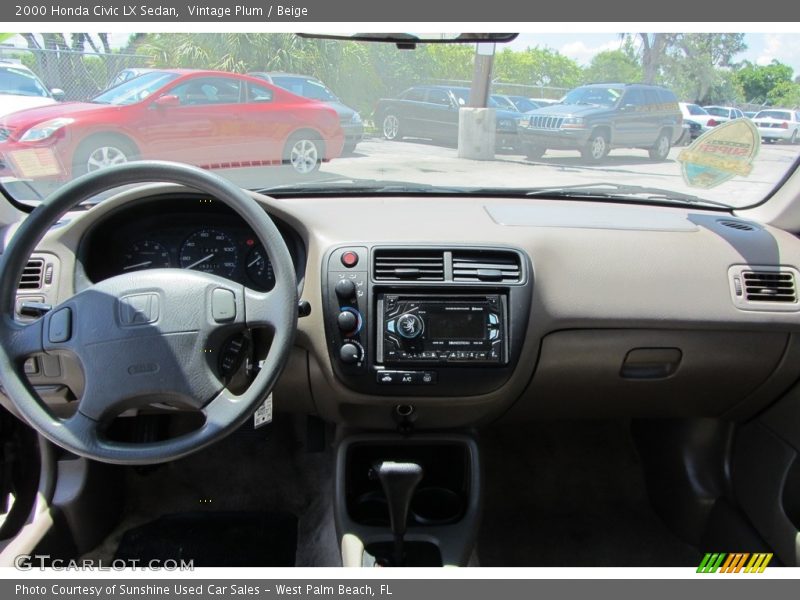 Vintage Plum / Beige 2000 Honda Civic LX Sedan