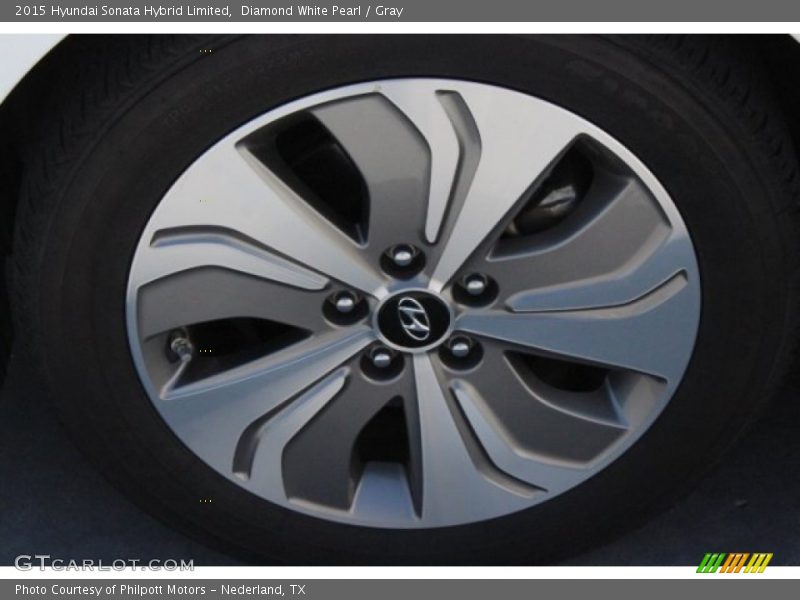 Diamond White Pearl / Gray 2015 Hyundai Sonata Hybrid Limited