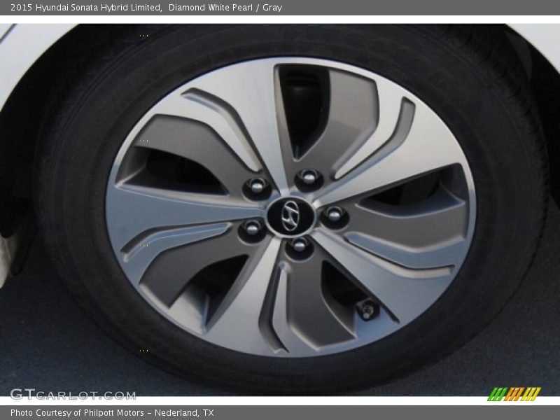 Diamond White Pearl / Gray 2015 Hyundai Sonata Hybrid Limited