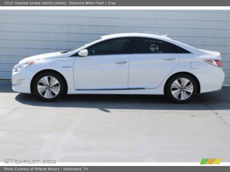 Diamond White Pearl / Gray 2015 Hyundai Sonata Hybrid Limited