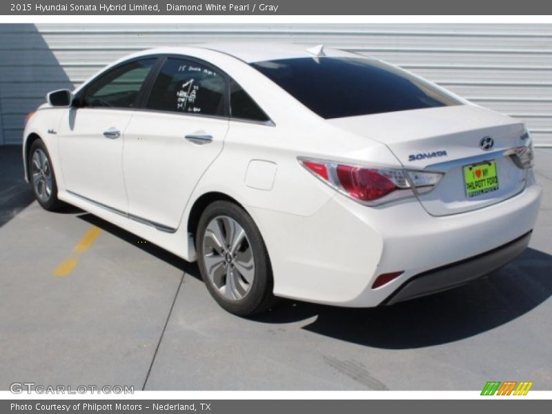 Diamond White Pearl / Gray 2015 Hyundai Sonata Hybrid Limited