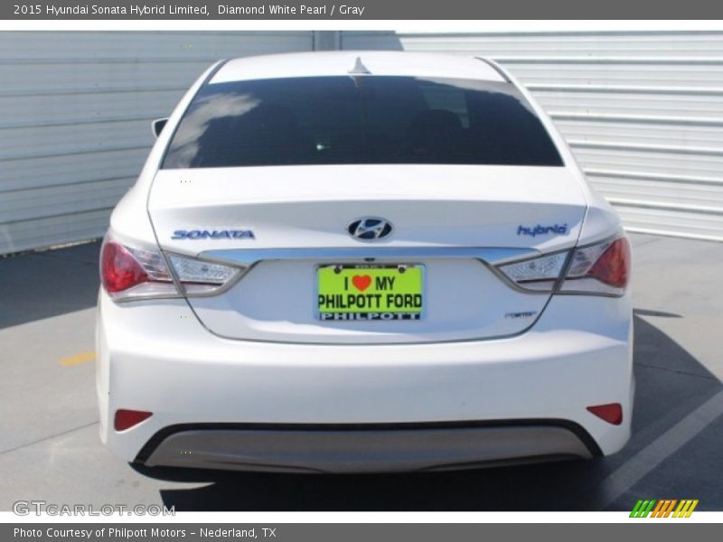 Diamond White Pearl / Gray 2015 Hyundai Sonata Hybrid Limited