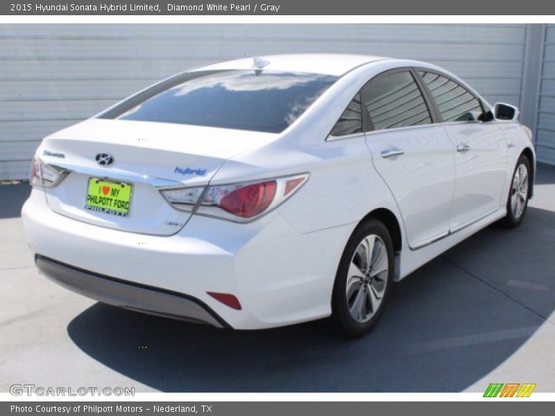 Diamond White Pearl / Gray 2015 Hyundai Sonata Hybrid Limited