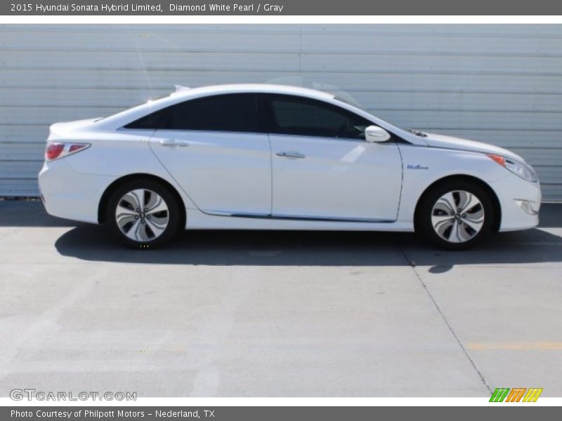 Diamond White Pearl / Gray 2015 Hyundai Sonata Hybrid Limited