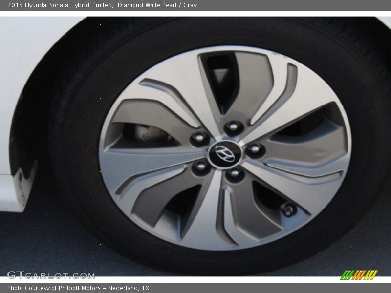 Diamond White Pearl / Gray 2015 Hyundai Sonata Hybrid Limited