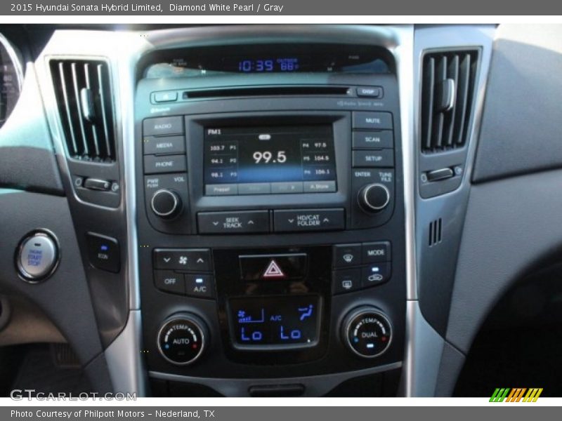 Diamond White Pearl / Gray 2015 Hyundai Sonata Hybrid Limited