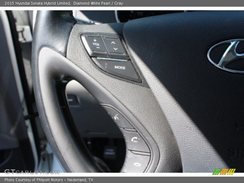Diamond White Pearl / Gray 2015 Hyundai Sonata Hybrid Limited