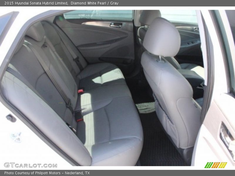 Diamond White Pearl / Gray 2015 Hyundai Sonata Hybrid Limited