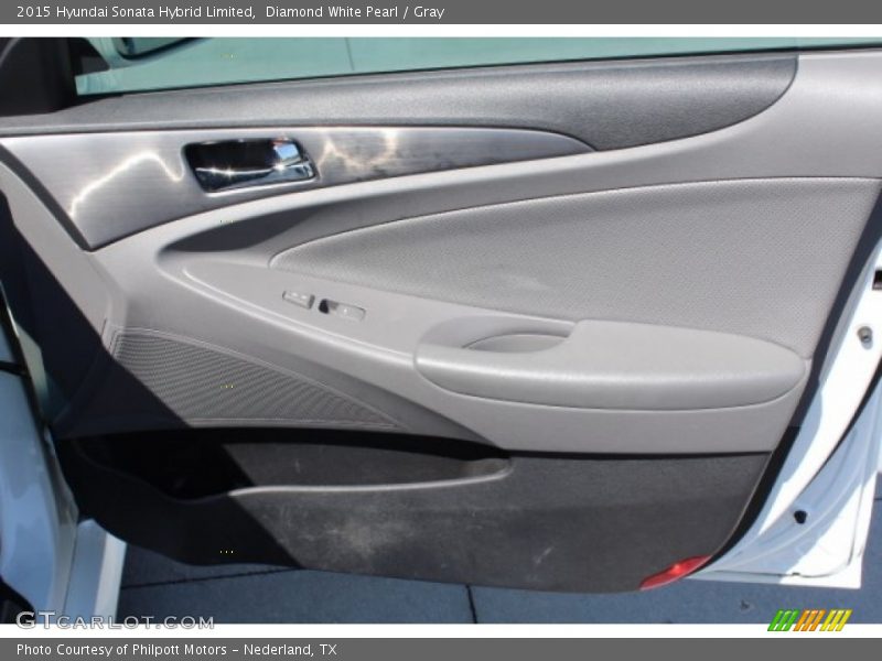 Diamond White Pearl / Gray 2015 Hyundai Sonata Hybrid Limited