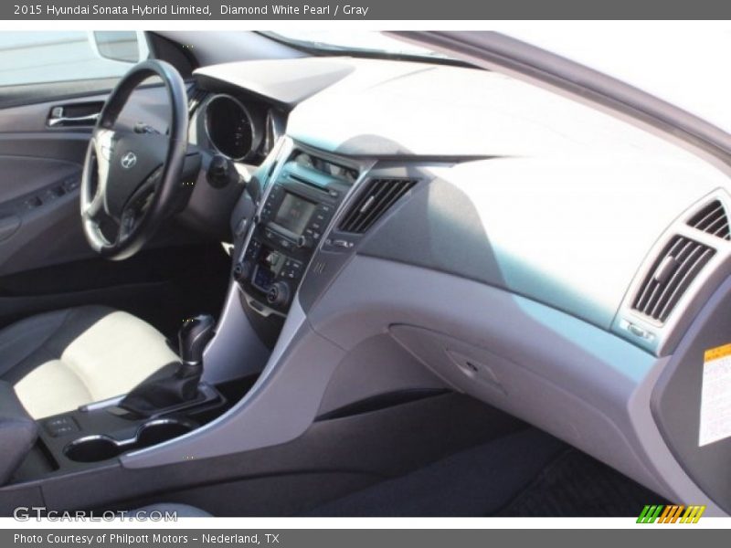 Diamond White Pearl / Gray 2015 Hyundai Sonata Hybrid Limited