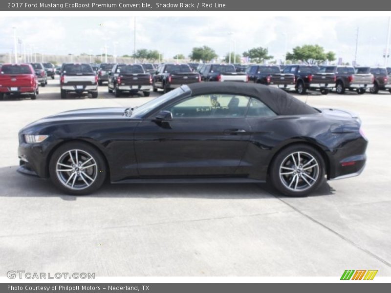 Shadow Black / Red Line 2017 Ford Mustang EcoBoost Premium Convertible