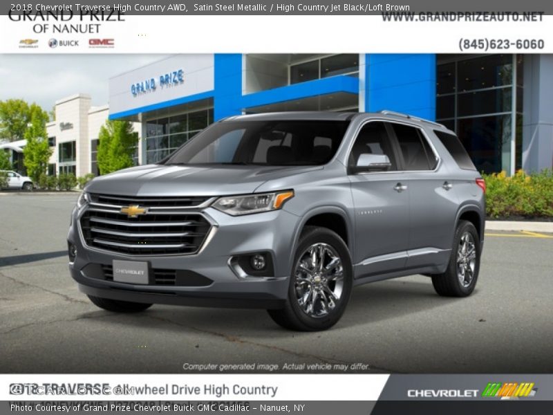Satin Steel Metallic / High Country Jet Black/Loft Brown 2018 Chevrolet Traverse High Country AWD