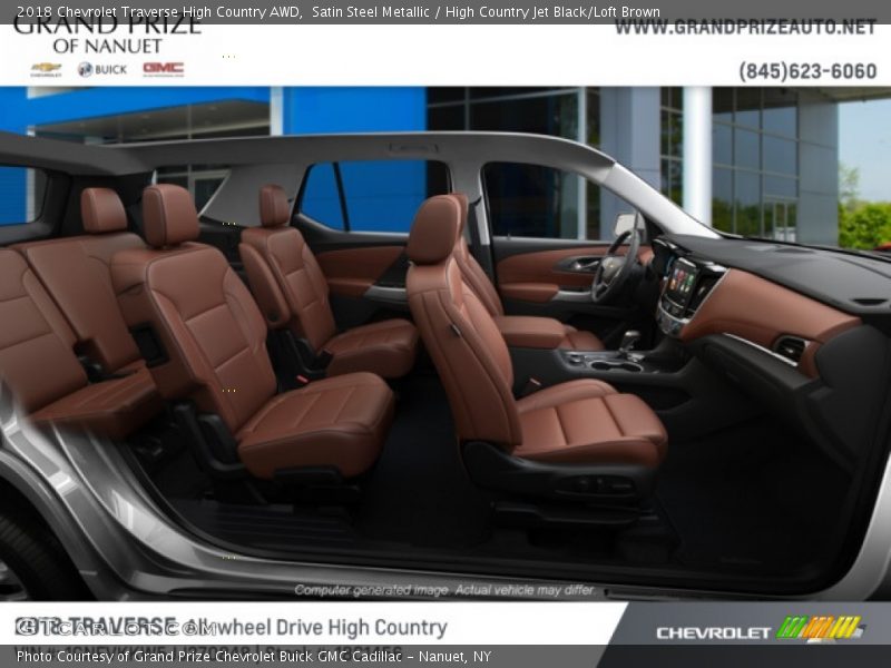 Satin Steel Metallic / High Country Jet Black/Loft Brown 2018 Chevrolet Traverse High Country AWD