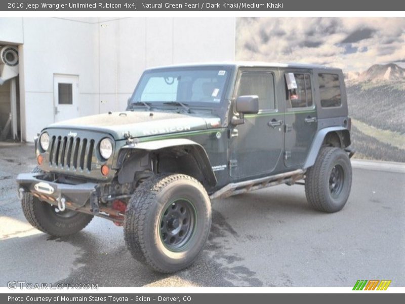 Natural Green Pearl / Dark Khaki/Medium Khaki 2010 Jeep Wrangler Unlimited Rubicon 4x4