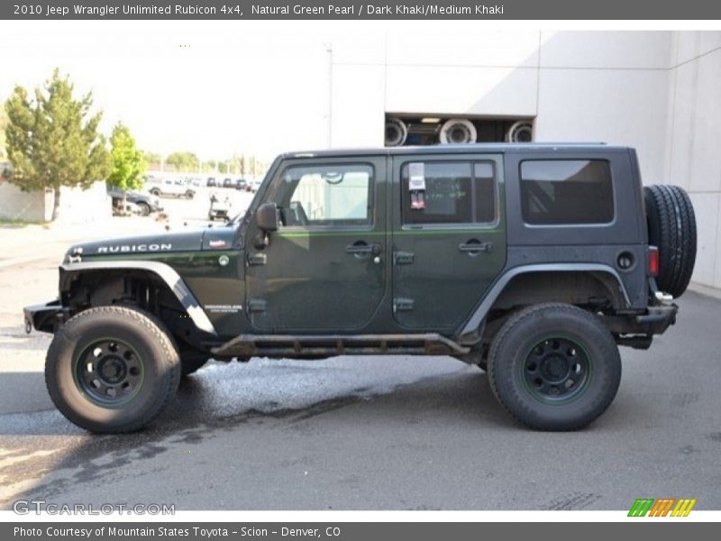Natural Green Pearl / Dark Khaki/Medium Khaki 2010 Jeep Wrangler Unlimited Rubicon 4x4