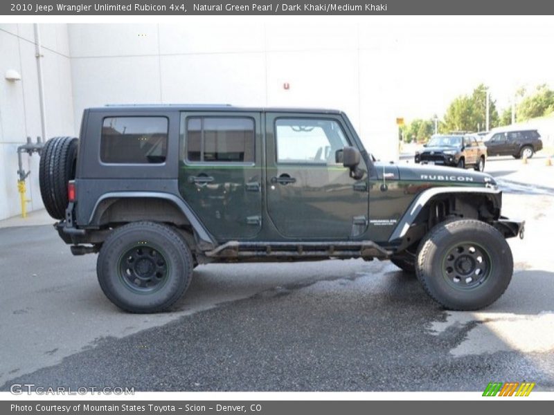 Natural Green Pearl / Dark Khaki/Medium Khaki 2010 Jeep Wrangler Unlimited Rubicon 4x4