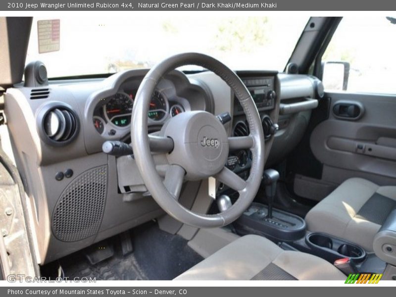 Natural Green Pearl / Dark Khaki/Medium Khaki 2010 Jeep Wrangler Unlimited Rubicon 4x4