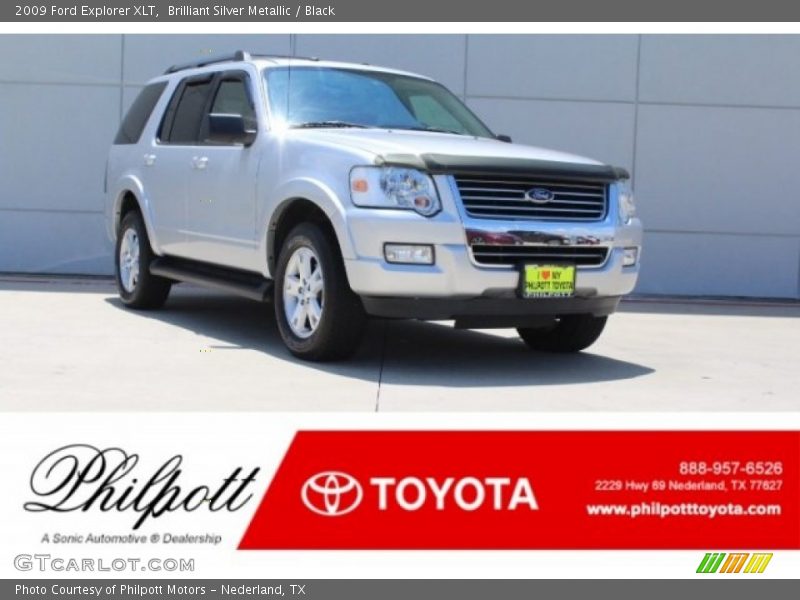 Brilliant Silver Metallic / Black 2009 Ford Explorer XLT