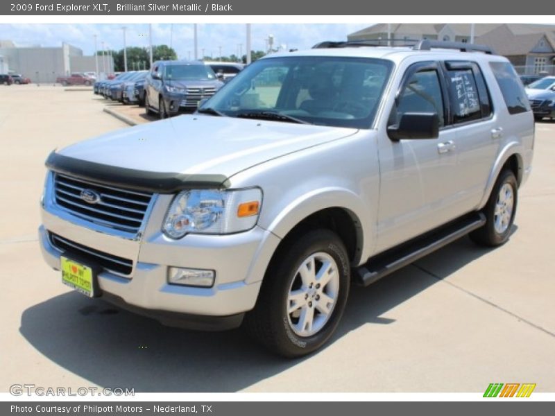 Brilliant Silver Metallic / Black 2009 Ford Explorer XLT