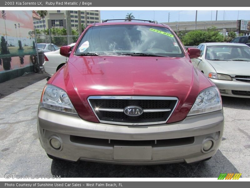 Ruby Red Metallic / Beige 2003 Kia Sorento LX