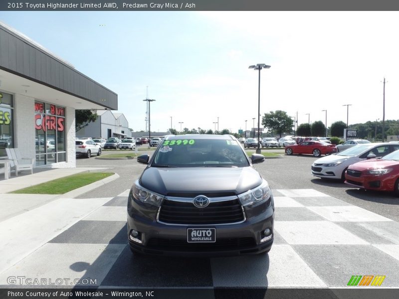Predawn Gray Mica / Ash 2015 Toyota Highlander Limited AWD
