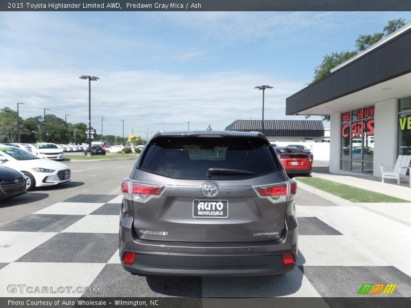 Predawn Gray Mica / Ash 2015 Toyota Highlander Limited AWD