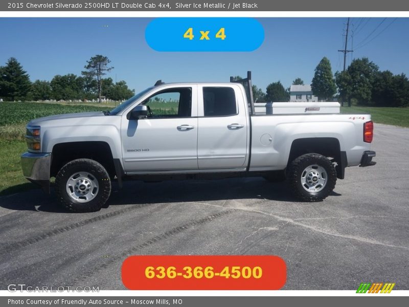 Silver Ice Metallic / Jet Black 2015 Chevrolet Silverado 2500HD LT Double Cab 4x4