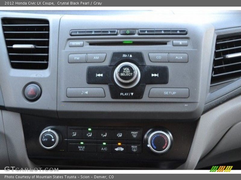 Crystal Black Pearl / Gray 2012 Honda Civic LX Coupe