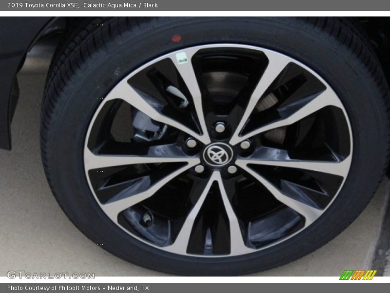 Galactic Aqua Mica / Black 2019 Toyota Corolla XSE