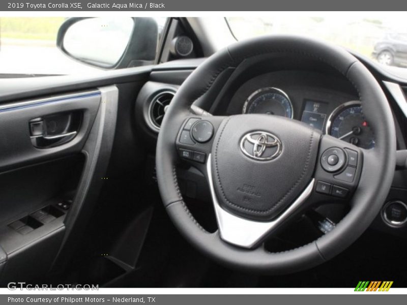 Galactic Aqua Mica / Black 2019 Toyota Corolla XSE