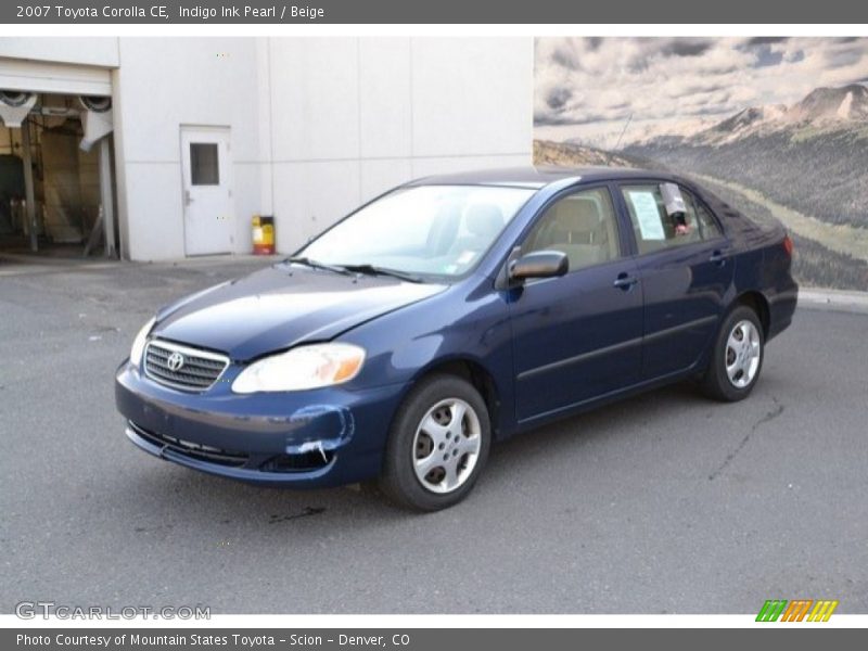 Indigo Ink Pearl / Beige 2007 Toyota Corolla CE