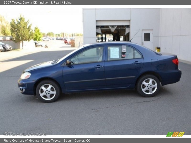 Indigo Ink Pearl / Beige 2007 Toyota Corolla CE