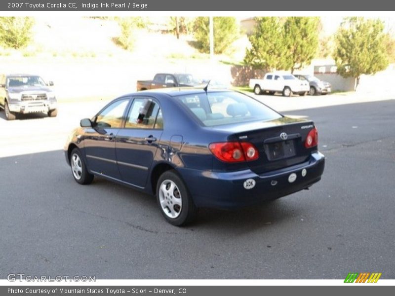 Indigo Ink Pearl / Beige 2007 Toyota Corolla CE