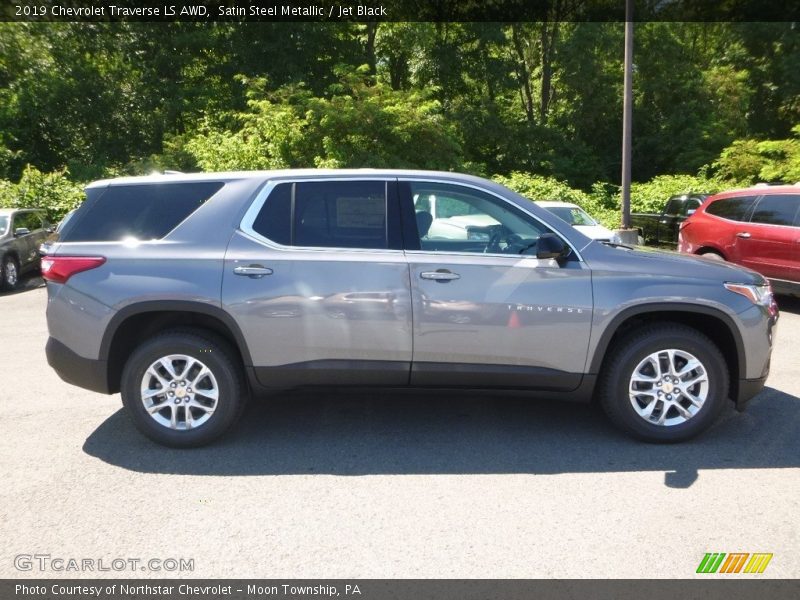 Satin Steel Metallic / Jet Black 2019 Chevrolet Traverse LS AWD