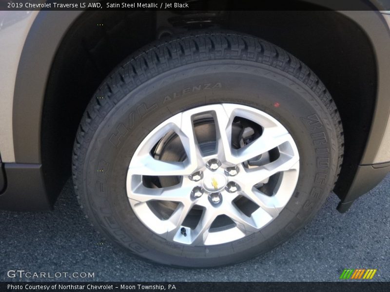 Satin Steel Metallic / Jet Black 2019 Chevrolet Traverse LS AWD