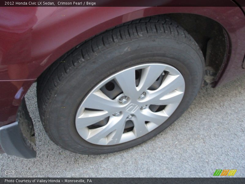Crimson Pearl / Beige 2012 Honda Civic LX Sedan