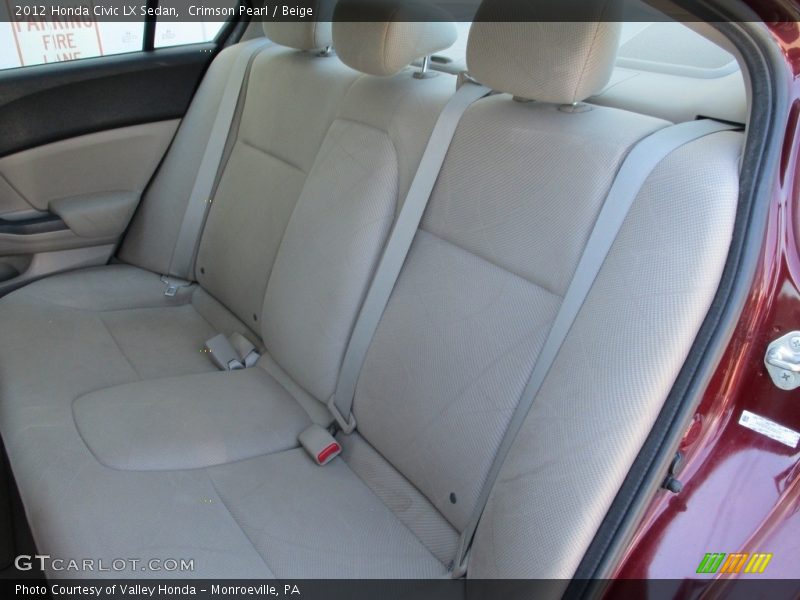 Crimson Pearl / Beige 2012 Honda Civic LX Sedan