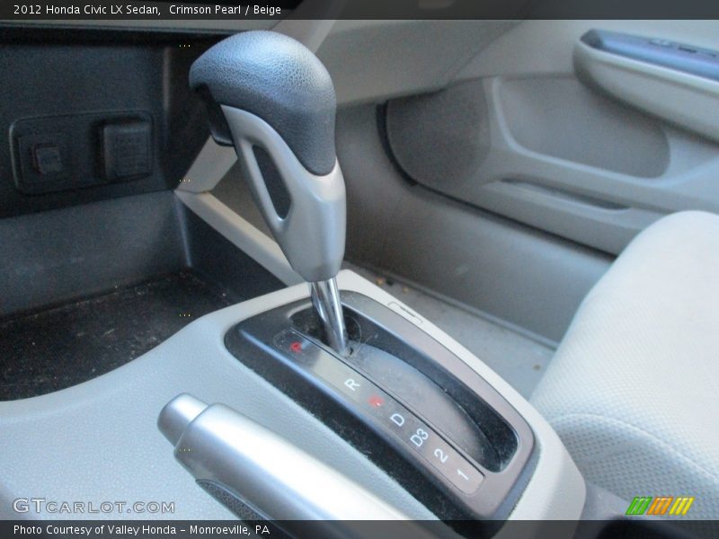 Crimson Pearl / Beige 2012 Honda Civic LX Sedan