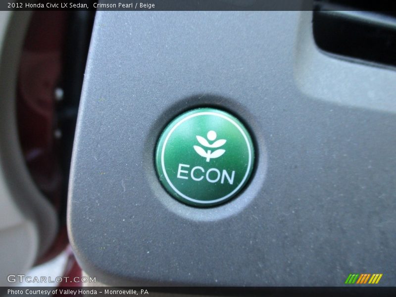 Crimson Pearl / Beige 2012 Honda Civic LX Sedan
