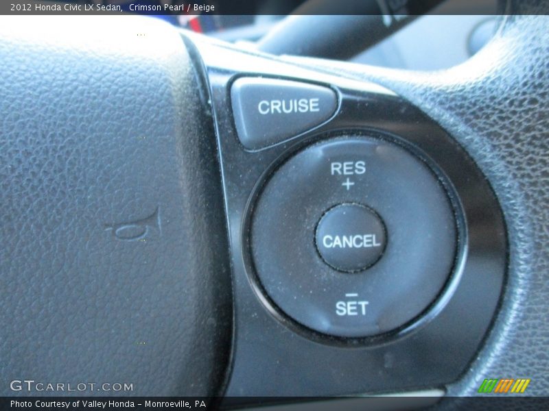 Crimson Pearl / Beige 2012 Honda Civic LX Sedan