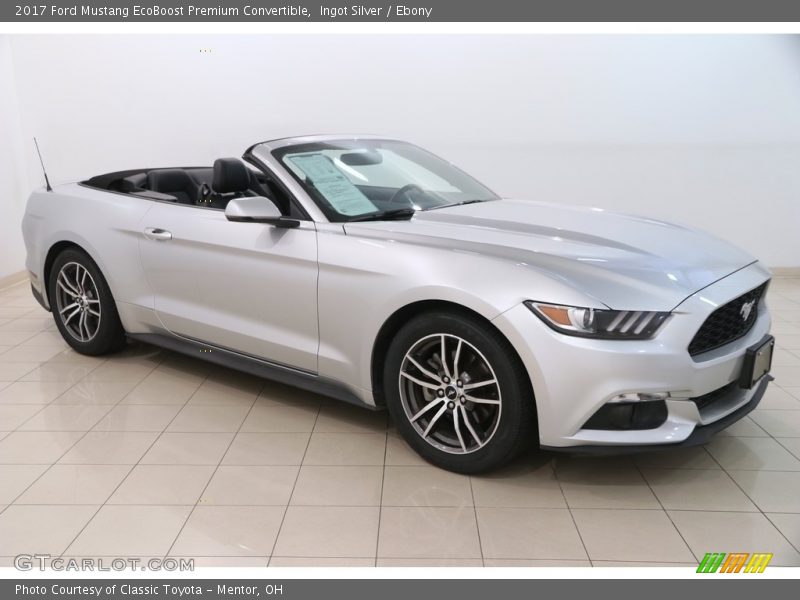 Ingot Silver / Ebony 2017 Ford Mustang EcoBoost Premium Convertible