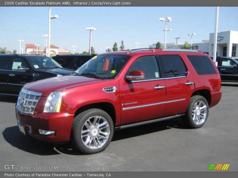 Infrared / Cocoa/Very Light Linen 2008 Cadillac Escalade Platinum AWD