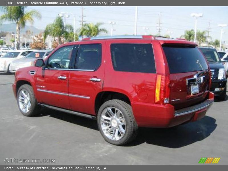 Infrared / Cocoa/Very Light Linen 2008 Cadillac Escalade Platinum AWD