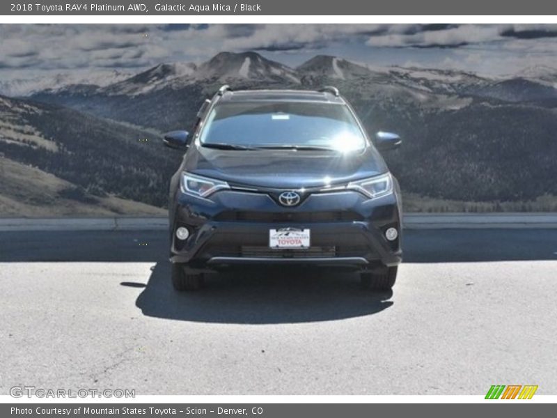 Galactic Aqua Mica / Black 2018 Toyota RAV4 Platinum AWD