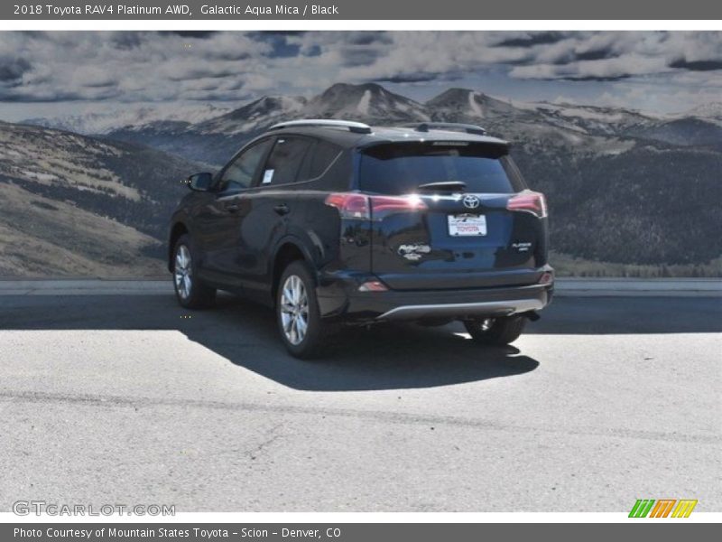 Galactic Aqua Mica / Black 2018 Toyota RAV4 Platinum AWD