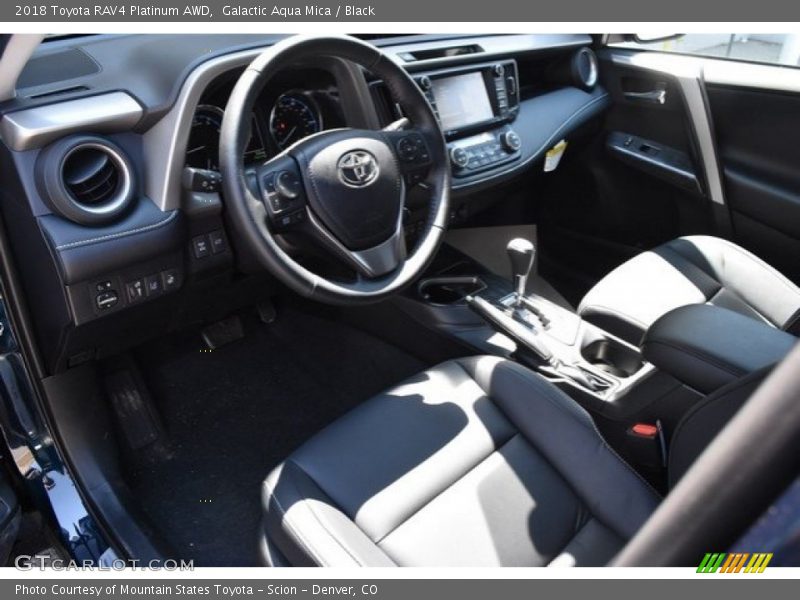 Galactic Aqua Mica / Black 2018 Toyota RAV4 Platinum AWD