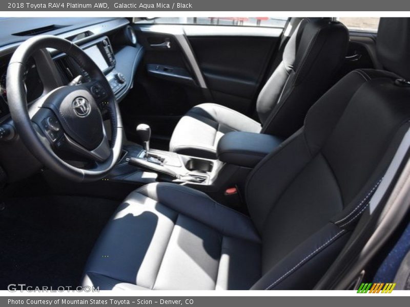 Galactic Aqua Mica / Black 2018 Toyota RAV4 Platinum AWD